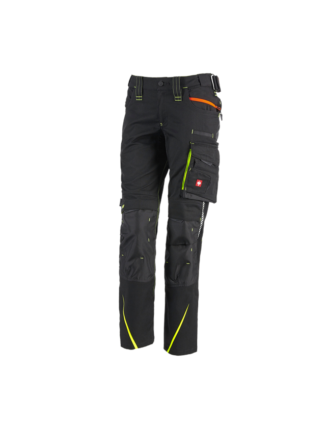 Work Trousers: Ladies' trousers e.s.motion 2020 + black/high-vis yellow/high-vis orange 2