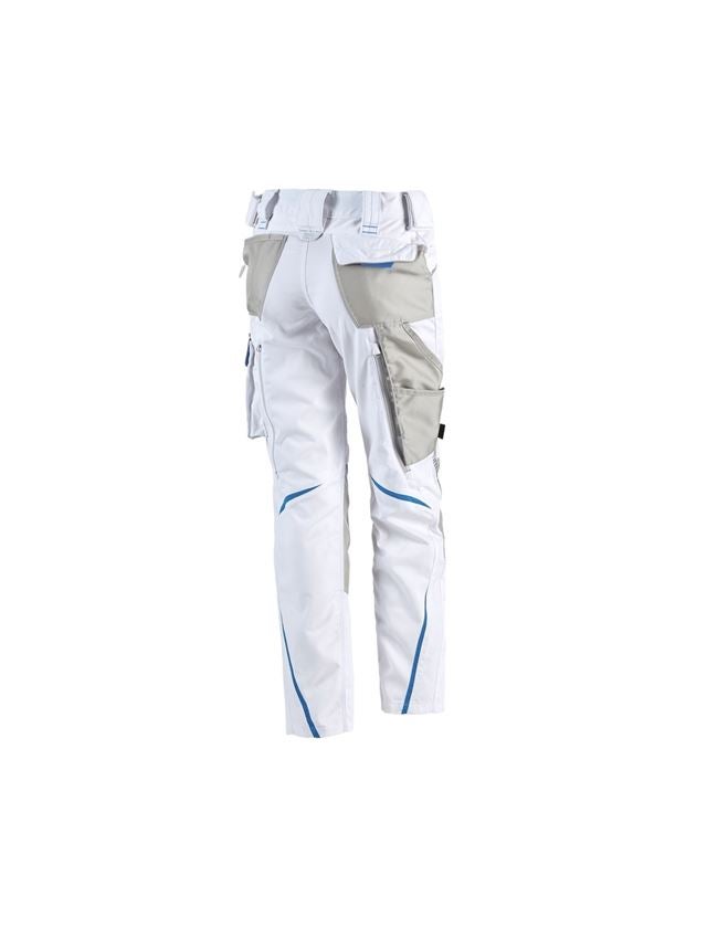 Work Trousers: Ladies' trousers e.s.motion 2020 + white/gentian blue 3