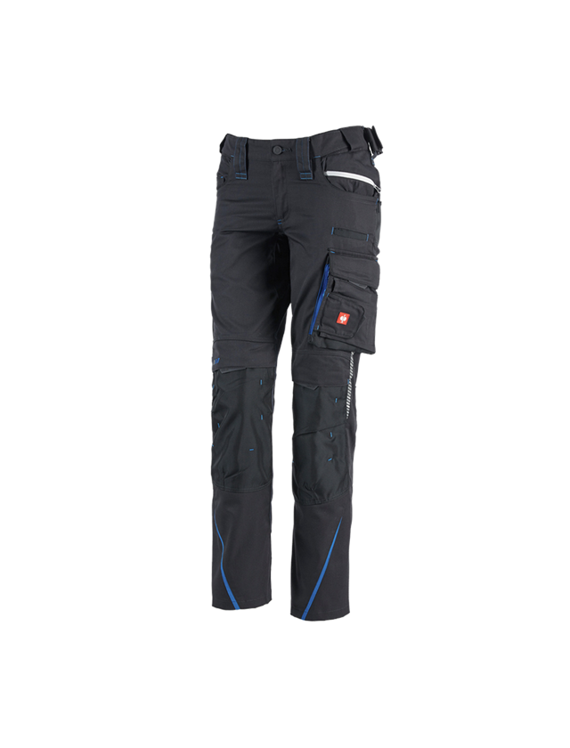 Work Trousers: Ladies' trousers e.s.motion 2020 + graphite/gentian blue 2