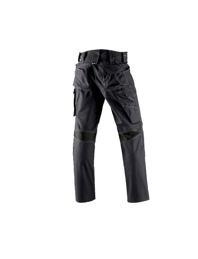 Pantalons de travail: Pantalon à taille élastique e.s.roughtough + noir 3