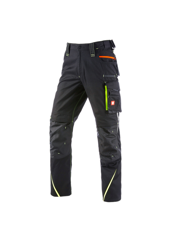 Work Trousers: Winter trousers e.s.motion 2020, men´s + black/high-vis yellow/high-vis orange 2