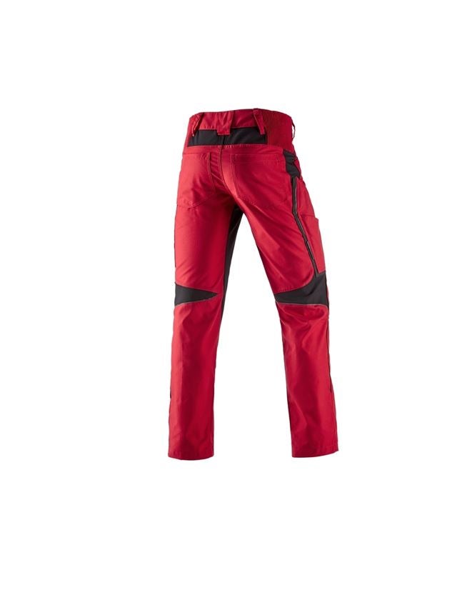 Pantalons de travail: Pantalon à taille élastique e.s.vision, hommes + rouge/noir 3