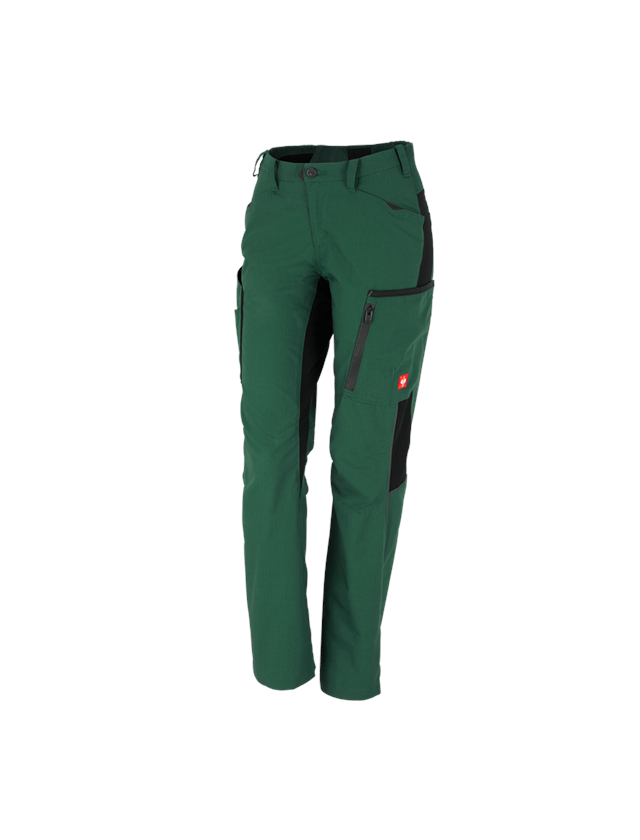 Work Trousers: Ladies' trousers e.s.vision + green/black 2