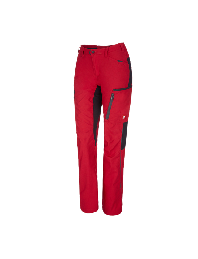 Pantalons de travail: Pantalon à taille élastique femmes e.s.vision + rouge/noir 2