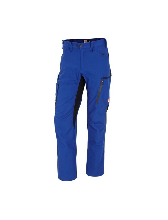 Pantalons de travail: Pantalon à taille élastique d'hiver e.s.vision + bleu royal/noir