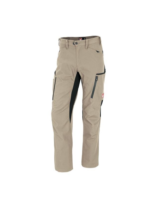 Pantalons de travail: Pantalon à taille élastique d'hiver e.s.vision + glaise/noir