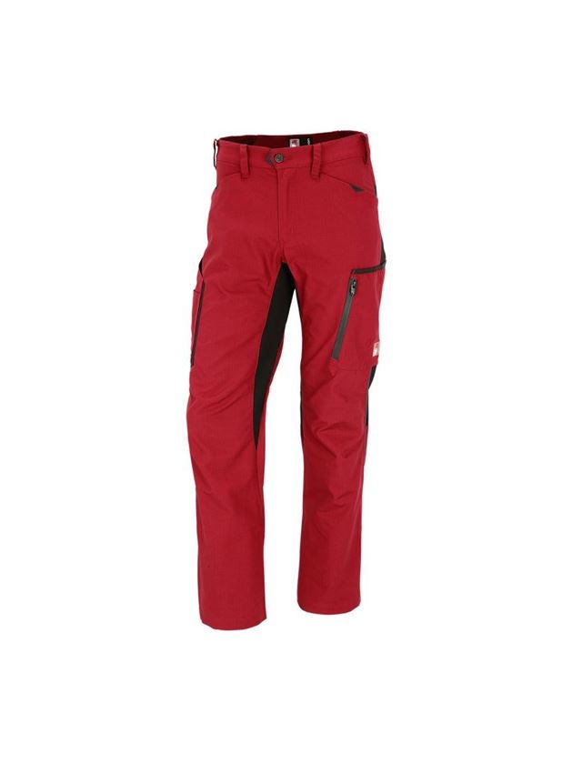 Pantalons de travail: Pantalon à taille élastique d'hiver e.s.vision + rouge/noir 2