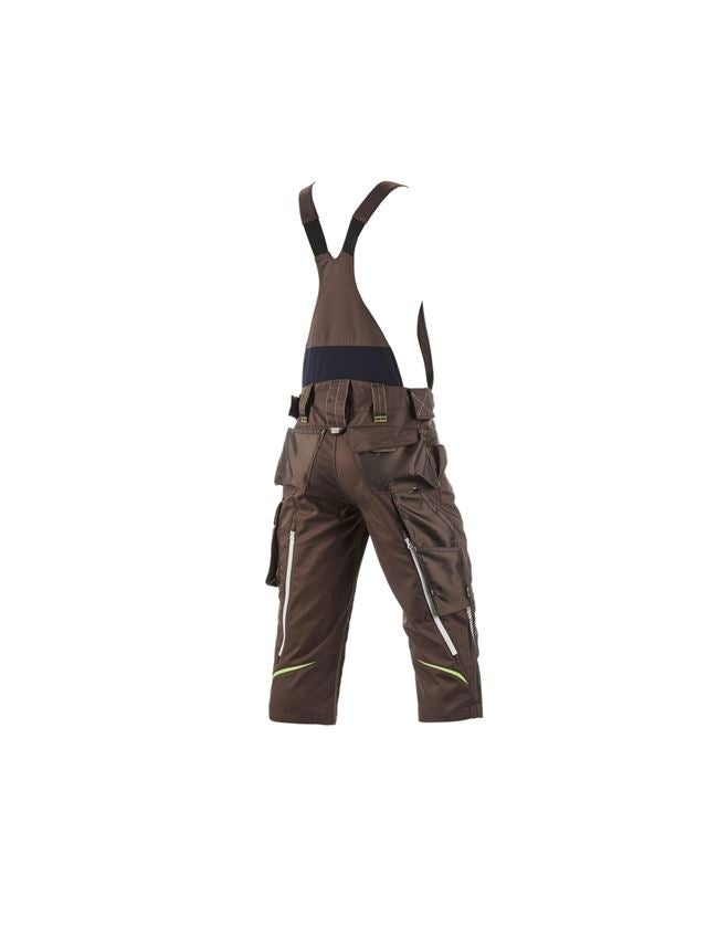 Work Trousers: 3/4 bib & brace e.s.motion 2020 + chestnut/sea green 3