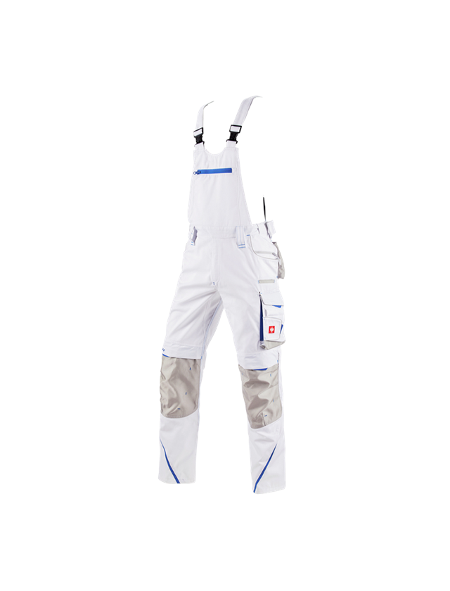 Work Trousers: Bib & brace e.s.motion 2020 + white/gentian blue 2