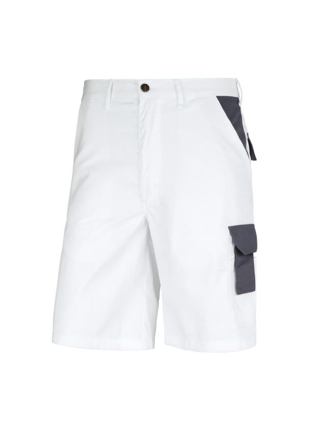 Work Trousers: STONEKIT Short Odense + white/grey