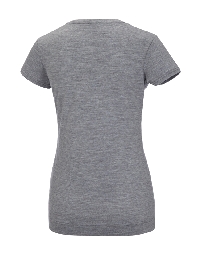 Shirts & Co.: e.s. T-Shirt Merino light, Damen + graumeliert 1