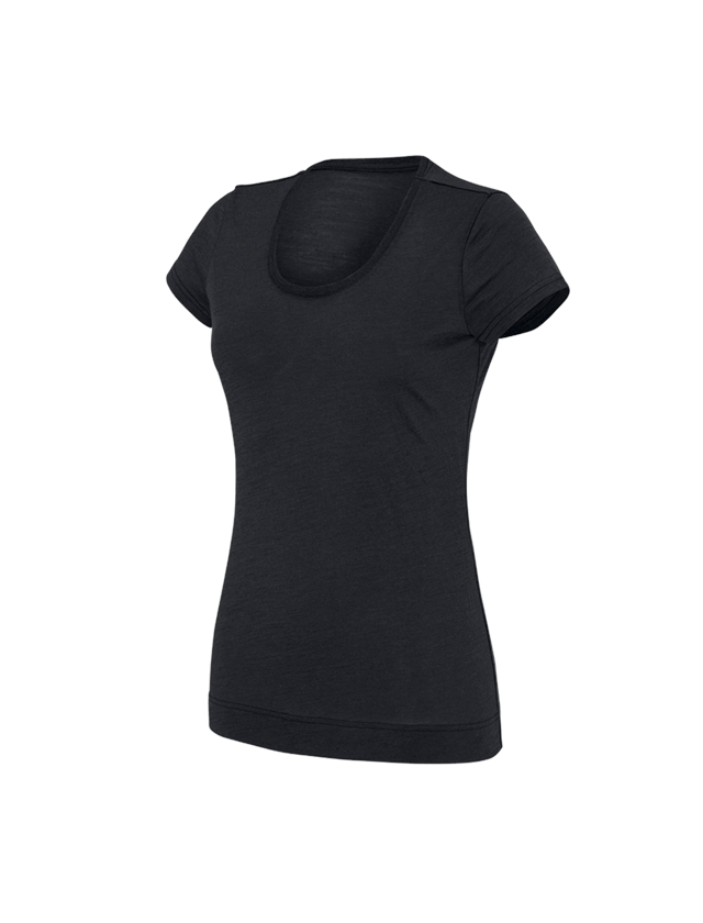 Shirts, Pullover & more: e.s. T-shirt Merino light, ladies' + black