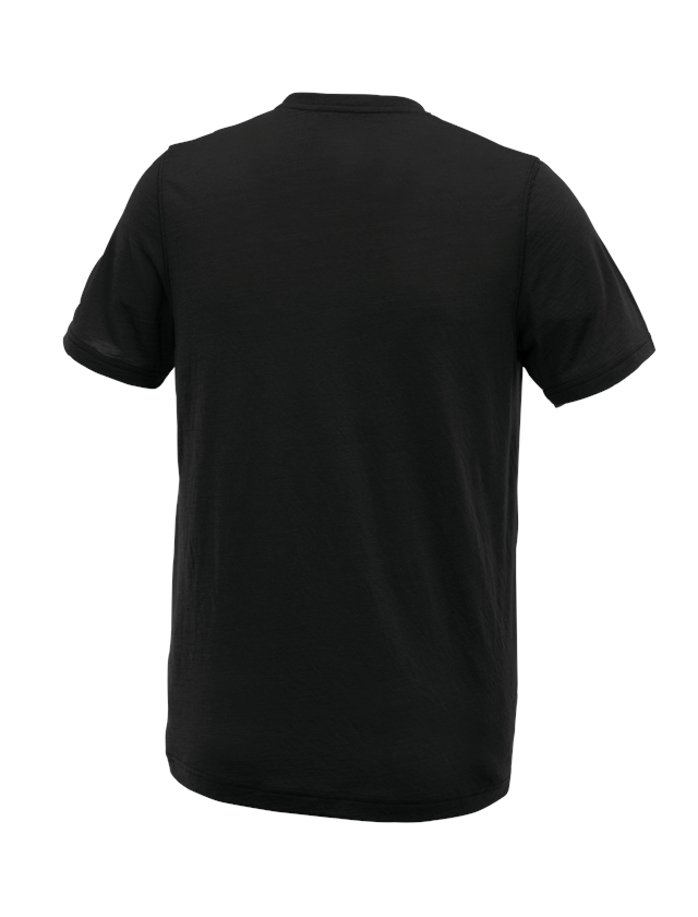 Shirts & Co.: e.s. T-Shirt Merino light + schwarz 1
