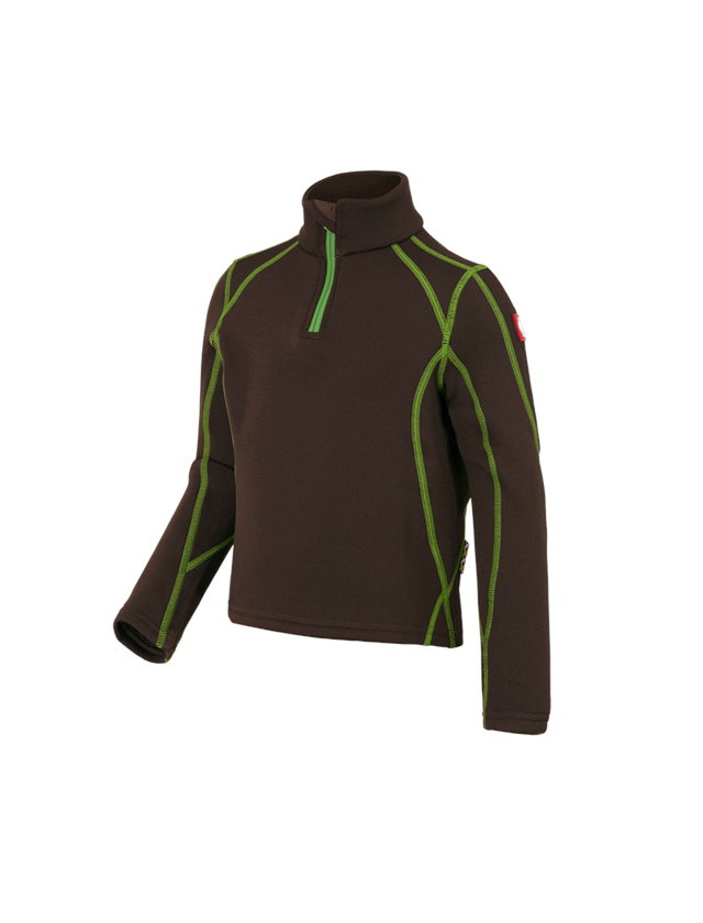 Shirts, Pullover & more: Funct.Troyer thermo stretch e.s.motion 2020 child. + chestnut/sea green 2