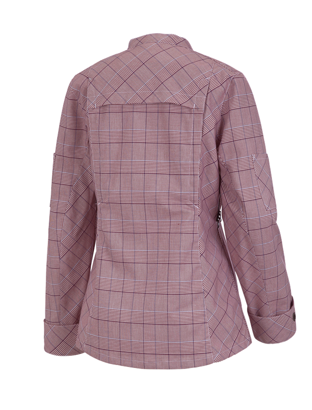 Work Jackets: Work jacket long sleeved e.s.fusion, ladies' + ruby/white/navy 1