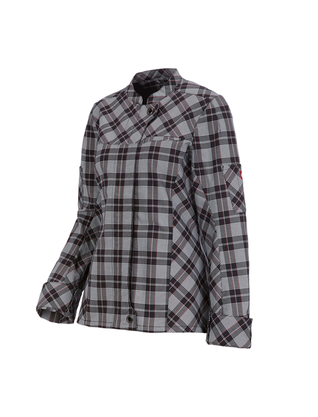 Jacken: Berufsjacke langarm e.s.fusion, Damen + schwarz/weiß/rot
