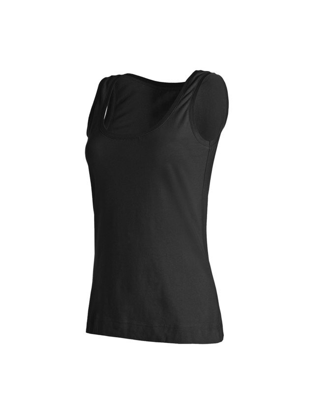 Shirts & Co.: e.s. Tank-Top cotton stretch, Damen + schwarz