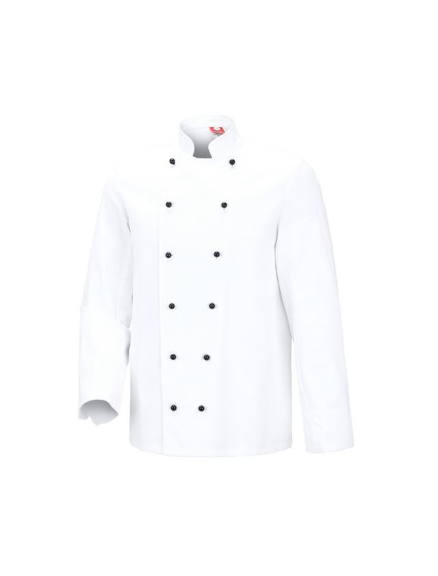 Hauts: Veste de cuisinier De Luxe + blanc