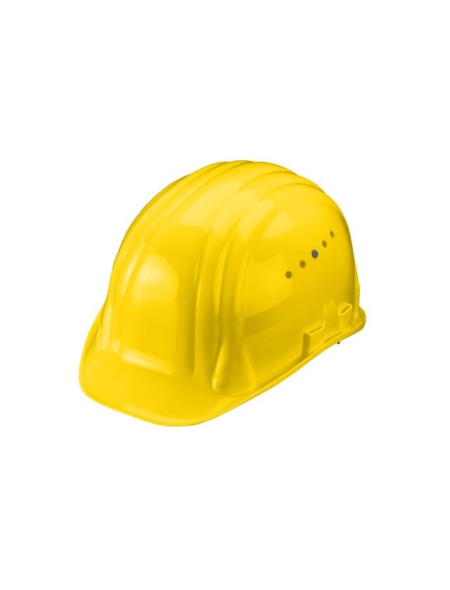 Hard Hats: Safety helmet Baumeister, 6-point, rotary fastener + yellow