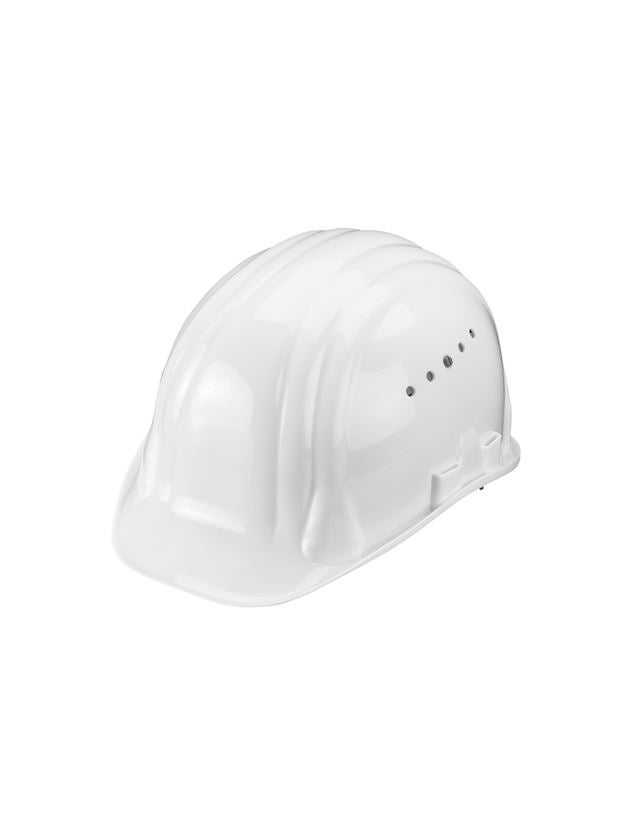 Hard Hats: Safety helmet Baumeister, 6-point, rotary fastener + white
