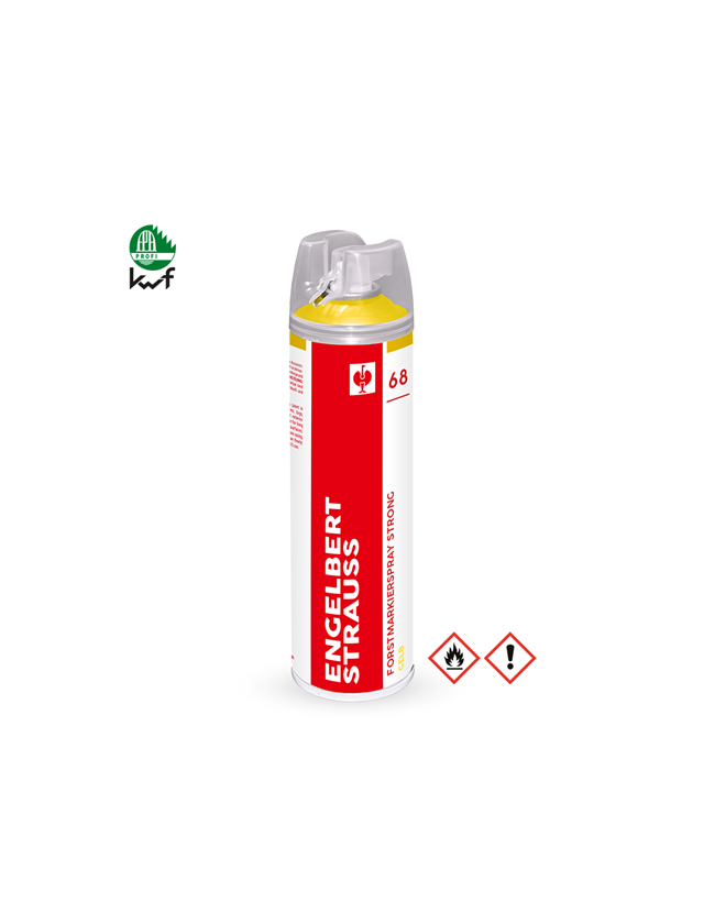 Sprays: e.s. Forstmarkierspray Strong #68 + gelb