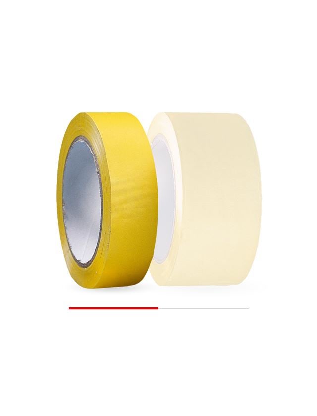 Plastic bands | crepe bands: Plastic adhesive tape, yellow and white + yellow