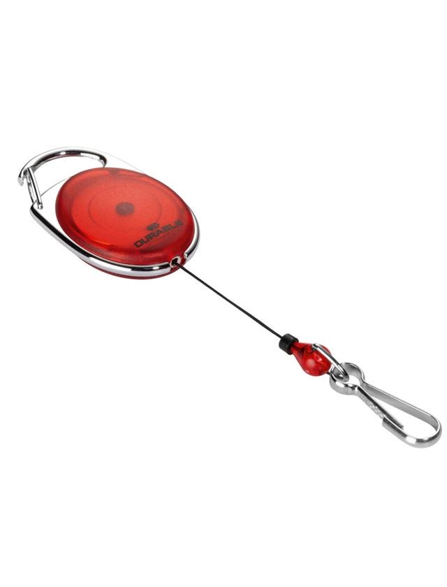 Produits en papier: Porte-badge yo-yo DURABLE avec enrouleur + rouge