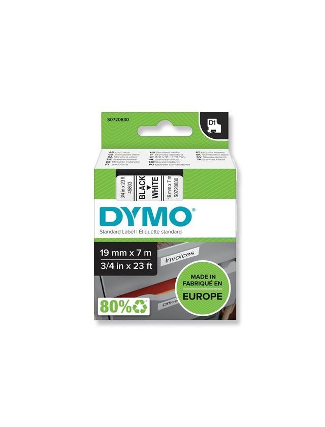 Office equipment: DYMO D1 Tapes, 19mm + white/black