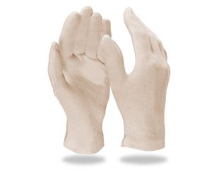 Cotton fourchette gloves, natural,pack of 12