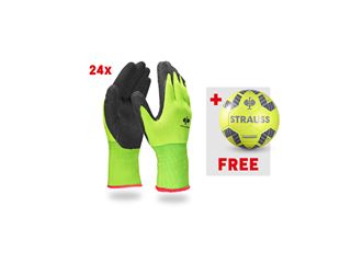24x Latex knitted gloves Senso Grip+ FREE Football