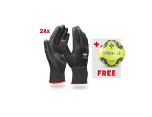 24x PU micro gloves + FREE Football