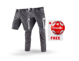 SET:Trousers e.s.concrete + shorts + football