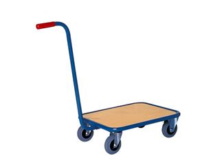 Dolly with wooden load surface, one swivel caster