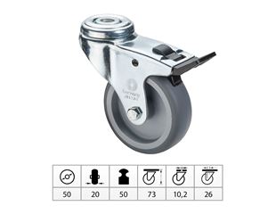 Guide roll with Wheel-/total fixing brake