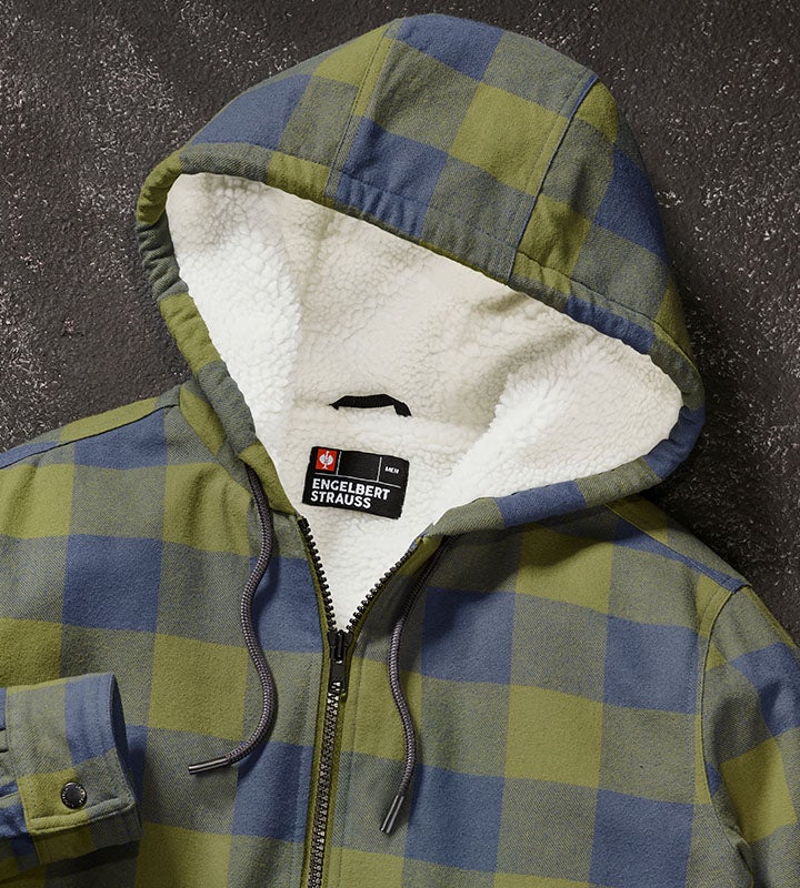 Check-hooded jacket e.s.iconic, men